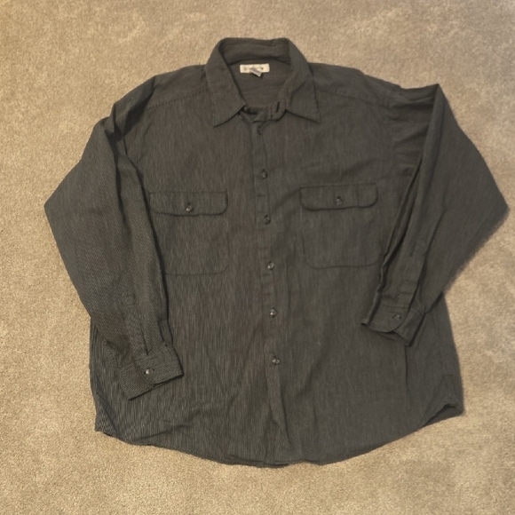 Claiborne Other - Claiborne Striped Black and White Long Sleeve Button Up Shirt Mens Size XL